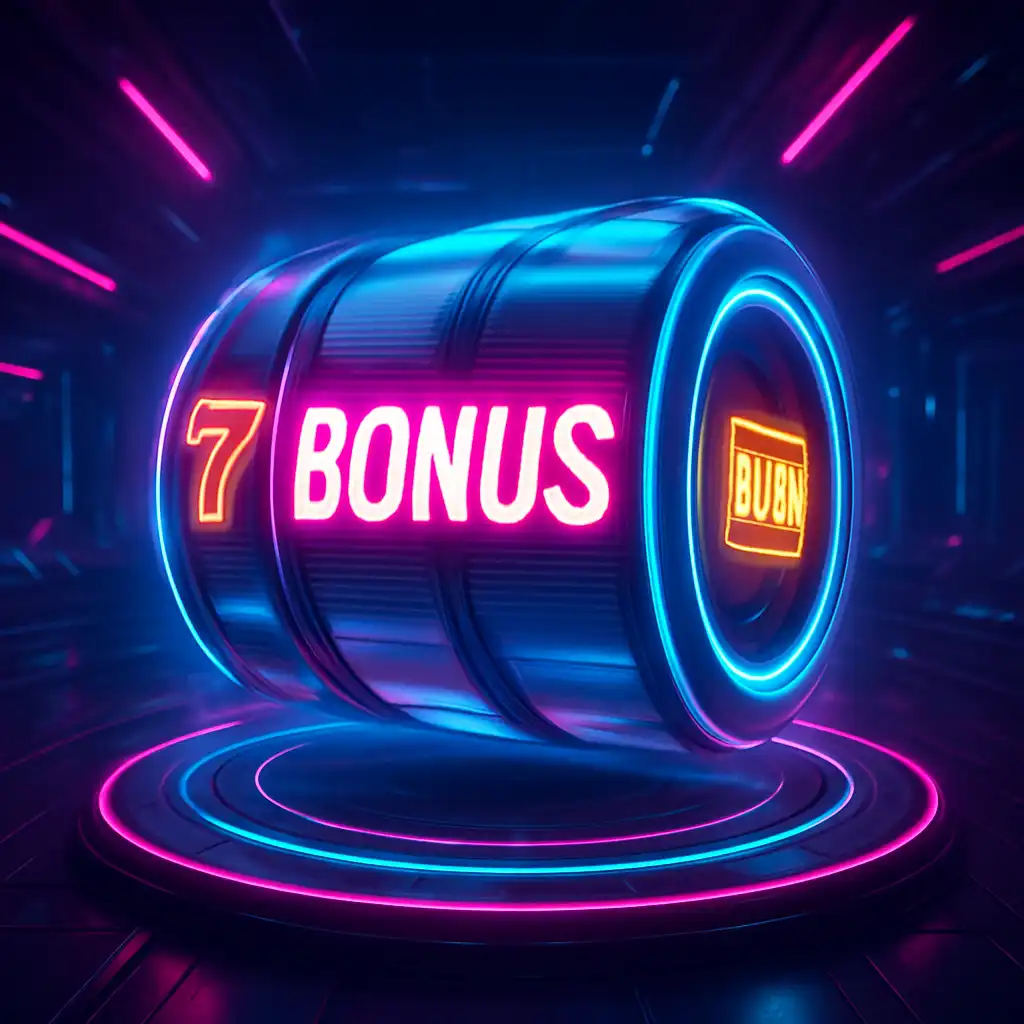 Slot reel ring spinning with bonus symbols lighting up